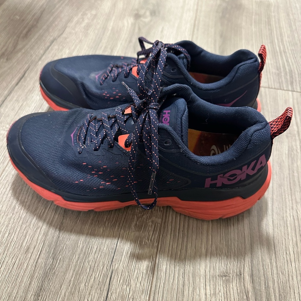 Hoka Blue Sneakers with Pink Highlights - Picture 2 of 7